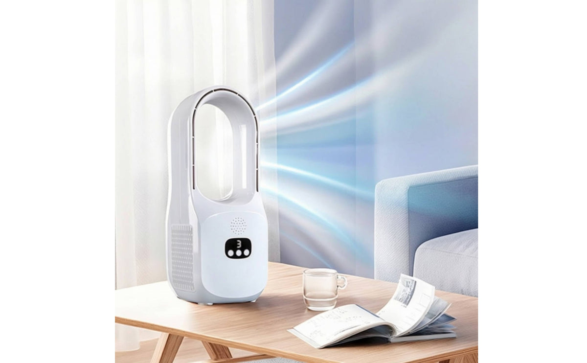 Desk Fan with Digital Display Compact Bladeless Small Fan for Students, Bedroom