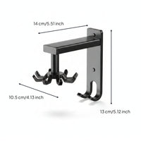 No-Drill Wall-Mounted Kitchen Hook Rack Drilling Drill-Free Installation Rotating Utensil Holder Swivel 8-Hook Wall Rack Metal