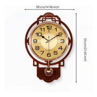 Pendulum Wall Clock with Digital Display Traditional for Hallway, Decorators