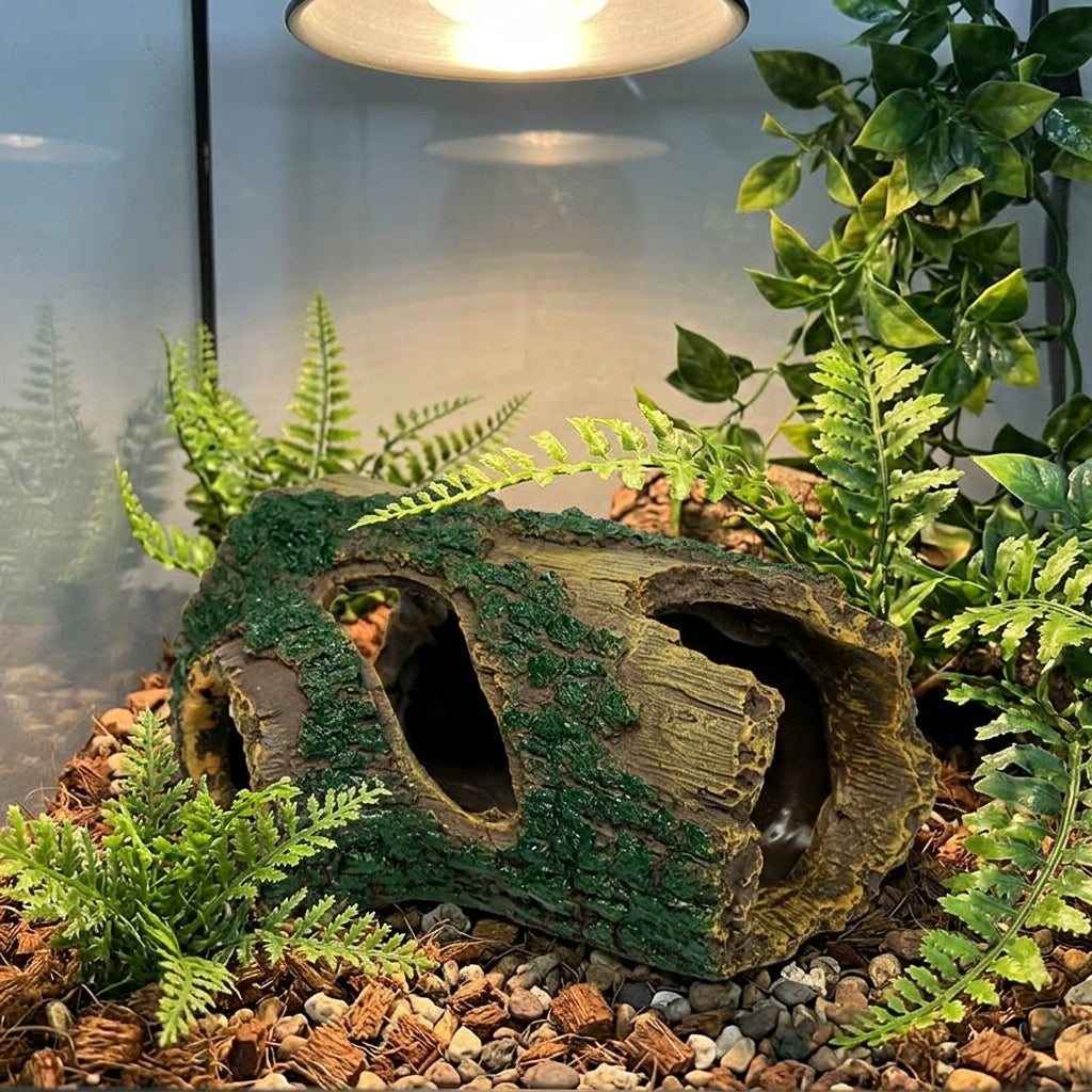 Naturalistic Aquarium Decorations, Brown Resin Stump Fish Aquarium Accessories, Freestanding Reptile Accessories