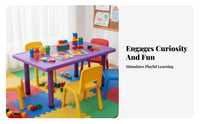 Safety Rounded Corners Adjustable Kids Table and Chair Set Easy to Clean Plastic Rectangular children's Table Ergonomic Design Toddler Learning Desk Strong Load-Bearing for Preschoolers, Toddlers, Teachers, Kindergarten, Home, Playroom, Daycare