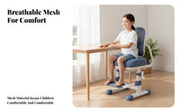 Spinal Support Adjustable Kids Study Chair Sturdy & Safe Construction Ergonomic Student Study Chair Anti-Slip Feet High-Density Foam Padding for Students, Girls, Parents, Studying, Homework, Bedroom, Playroom