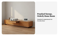 TV Cabinet Minimalist Design TV Cabinet with Display Screen Shelf Solid Wood Construction Entertainment Center for Home Theater Enthusiasts