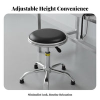 Anti Lab Stool Certified Gas Lift Adjustable Height Rolling Stool Thick Cushi Single D Seat Swivel Chair for Factory Workers
