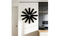 Rayed Design Wall Clock Nordic-Style Sunray Wall Clock Sculptural Timepiece for Living Room, Office, Entryway