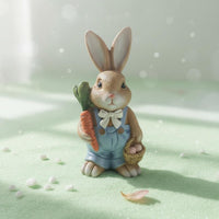 Bunny Figurine Cute Design Resin Garden Hare Hand-Painted Hare Statue for Gardeners, Micro-Landscape, Flower Pot, Desktop
