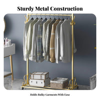 Nordic & fashion Single-Rod Clothing stand with Shelf Freestanding Garment Rack Minimalist Design Clothes Easy Assembly for Students, Renters, residents, Bedroom, Dorm Room, Entryway