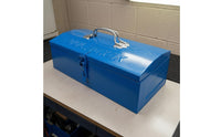 Metal Tool Box Hinged Lid Portable Toolbox Portable Tool Organizer Compact Household Storage Easy to Clean