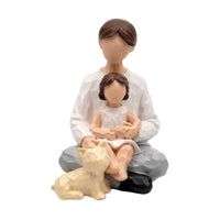 Faceless Figurine Carved Hand-Painted Figurine Resin for Shelf, Mantel, Families