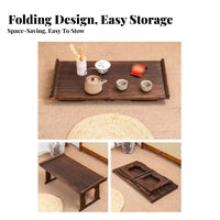 Traditional Chinese Design Foldable Kang Table Space-Saving Foldable Floor Desk Multi-Functional Home Furnishing Lightweight for Calligraphers, Apartment Dwellers, Bay Window, Small Areas, Living Room, Bedroom