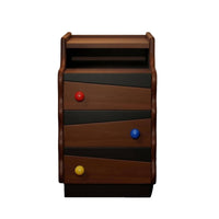 Space-Saving Design Slim 3-Drawer End Table Retro Design Nightstand Accessible Shelf Bedside Cabinet Wavy Side Panels for Apartment Dwellers, Students, Homeowners, Small Areas, Dorm Room, Home Away Ice