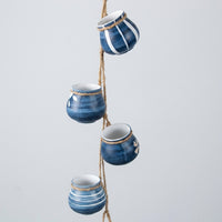 Plant Pots and Flower Pots for Hanging Plant, Japanese Hand Painted Ceramic Planter Wall Planter, Home Office Decor, Pack of 6 Handmade Gift