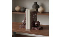 Marble Bookends Stylish Sphere Bookends Minimalist Book Stopper for Desk