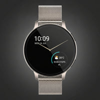 Smart Watch with Metal Mesh Band Waterproof ip67 Round Smart Watch for Workouts