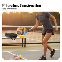 Pickleball Paddle Ergonomic Design Fiberglass Pickleball Racket Hexagonal Interior Paddle Fast Bounce Long-Lasting Protective