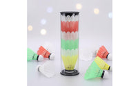 6 Pieces Black End Caps Plastic Badminton Shuttlecocks Multi-Colored Foam Head Shuttlecocks Shuttlecock Tube Set