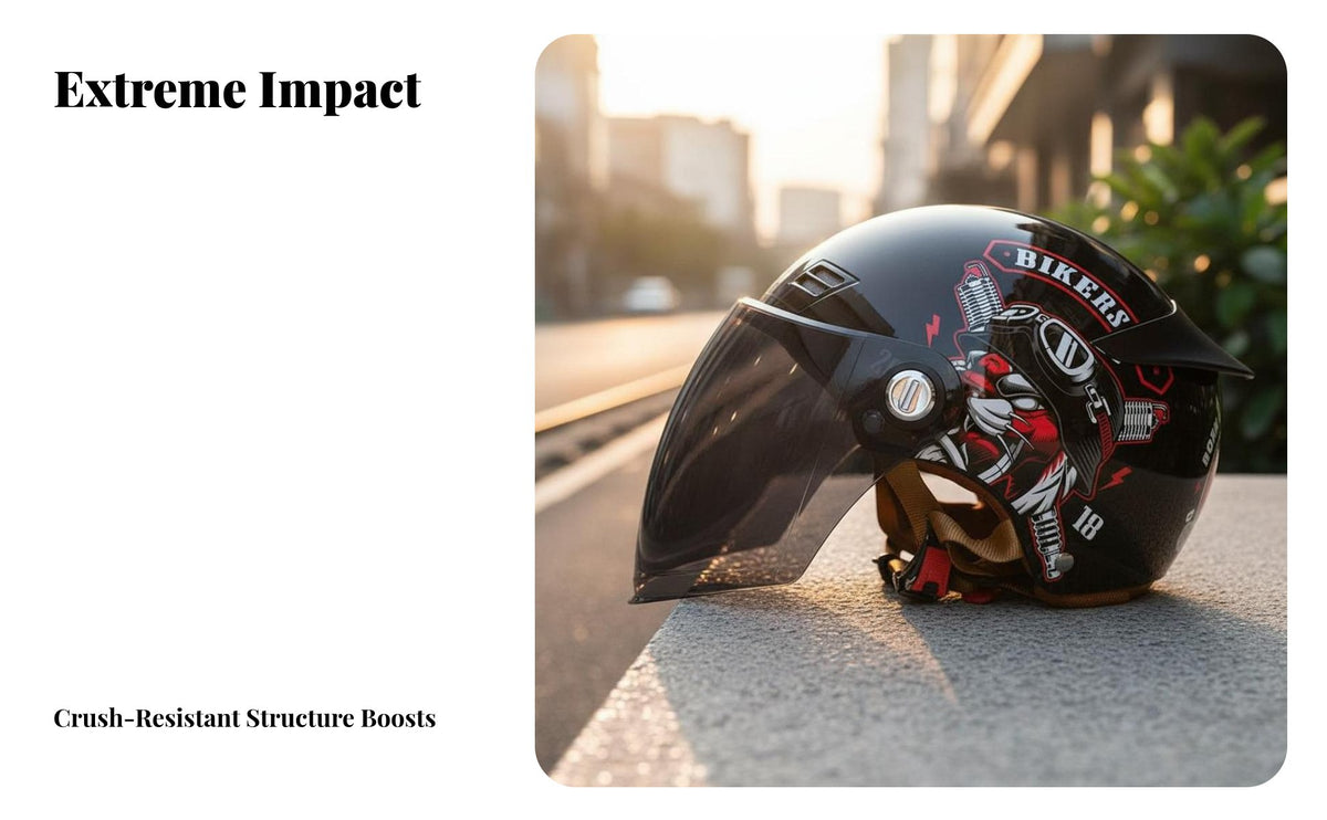 Half Shell CCC Certified Half Shell Helmet with Visor Breathable Liner Impact-Absorbing Gear for Men, Commuting
