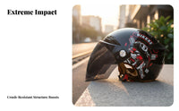 Half Shell CCC Certified Half Shell Helmet with Visor Breathable Liner Impact-Absorbing Gear for Men, Commuting