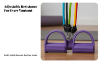 Foot Pedal Pull Rope Multifunctional Pedal Resistance Band Multi-Function Sit-up Pull Rope for Beginners, Home Gym, Indoor, Office