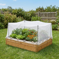 Plant Protection Kit with Metal Rods Removable Nonwoven Plant Cover with Stakes Reusable Garden Bed Cover for Gardeners, Vegetable Growers