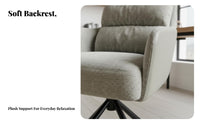 Light Luxury design Upholstered Shell Chair archedd Backrest rotate Seat Ergonomic Design Office Furniture with Casters for Home Workers, Students, Teens, Study Room, Bedroom