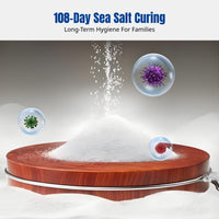Durable Ironwood Butcher Block, Thick Antibacterial Round Cutting Board for Home and Restaurant