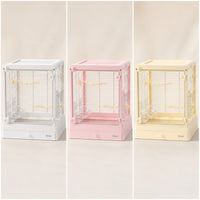 Compact Rectangular Bird Cage with Pull-out Tray Starter Wire Bird Cage with Plastic Base Secure Enclosure Spacious for Home