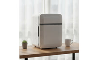 Two-wayUse Compact Mini Fridge Personal Mini Fridge Space-Saving Portable Cooler Thermoelectric for Travelers, Students, Commuters, Car, Dorm Room, Office, Bedroom