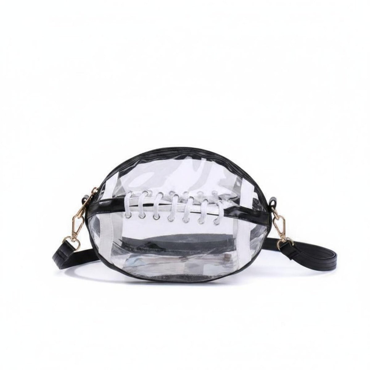 Waterproof Rugby Ball Bag Lightweight Clear PVC Shoulder Bag Transparent Design Travel Accessory Easy to Clean for Toiletries, Daily Carry