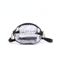 Waterproof Rugby Ball Bag Lightweight Clear PVC Shoulder Bag Transparent Design Travel Accessory Easy to Clean for Toiletries, Daily Carry