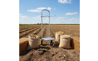 Solid Rubber Wheel Crop Bag Holder Trolley Heavy Duty Produce Collection Trolley Stable Base for Orchard