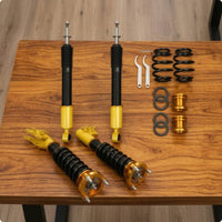 4 Pieces Chassis Strut Kit with Coil Performance-Focused Strut and Shock Absorber Assembly Kit Threaded for Automotive Enthusiasts, Motorsport Activities