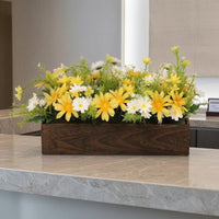 Wooden Blossom Table Decor Wood Grain Artificial Blossom Arrangement Realistic Look Home Decoration