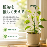 Plant Stakes, For Climbing Plants, For Houseplants, Green, Iron, 6cm, Round, Set of 9, Flowers, Potted Plants Support