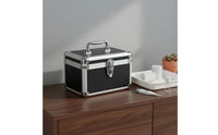 Portable Tool Case Lockable Latch Locking Makeup Train Case Easy to Clean Aluminum Frame Storage Box for Technicians, Home, Work