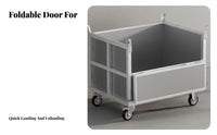 Heavy-Duty Wheeled Transport Hand Truck Reinforced Structure Wheeled Metal Container High Load Capacity Rolling Trolley 360° Rotating Wheels for Warehouse Workers, Logistics Personnel, Factory Personnel, Workshop, Garage, Distribution Center, Moving