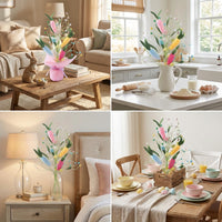 Easter Egg Decorations Floral Pick Spring Theme Artificial Egg Bouquet Pick Colorful Festive Decorative Easter Branch for Crafters, Interior Stylists