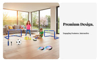 Soft Foam Bumper Hover Soccer Hockey Set Furniture-Friendly 2 in 1 Sports Toy Set Easy Assembly for Family, Girls, Playroom, Home, Outdoor