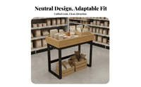 Multi-Functional Shop Marketing Table Multifunctional Island Display Stand Portable Craft Display Rack Sturdy Construction for Retailers, Vendors, Exhibitors, Supermarkets, Shopping Malls, Street Markets, Exhibitions
