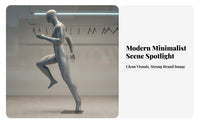 Full Body Athletic Mannequin Faceless Design Running Pose Mannequin Sportswear Display Model for Clothing Store Owners, Athletic Goods Stores