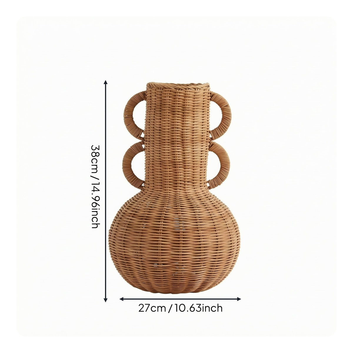 Braided Wicker Vase Rustic Wicker Flower Basket Woven Floor Vase Uncovered Top Interior Decoration Decorative for Dried Flowers