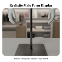 Half Body Mannequin Display Stable Base men's Clothing Display Stand Detachable Arms Half Body Clothing Form for Retailers, Tailors, Showrooms, Studio