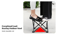 Foldable X-Shaped Frame Portable Seat Lightweight Collapsible Four-leggedLeg Stool Folds in Seconds Folding Chair Anti-Slip Feet for People Who Queue, Backpackers, Queuing, Fishing, Outdoors, Camping