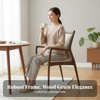 Hardwood Wood Frame Cane support Armchair Nordic design Dining Chair Minimalist Design Household Furniture Ergonomic supportrest for Homeowners, Adults, Interior Decorators, Living Room, Kitchen, Bedroom, study area corner