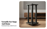 Shock-Absorbing Speaker Floor Stand Vibration Reduction Bookshelf Speaker Stand Stable Base Design Metal Audio Rack Anti-Slip Pads for Home Theater Enthusiasts, Audiophiles, Professionals, Stage