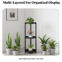 Multi-Layer Flower Pot Rack Freestanding Space-Saving Plant Shelf Elegant Crafted Metal Plant Display Rack for Indoor, Balcony