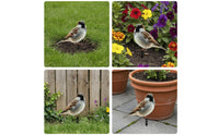 Rustic Metal Bird with Mounting Tab Weathered Fence Post Topper Easy-to-Mount Metal Bird Decor Flat for Gardeners, Garden, Patio