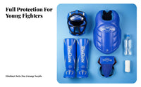 Thickened Padding Sanda Training Protection Kit Shock Absorbing Kids Boxing Safety Gear Set Adjustable Fit children's Kickboxing Protective Gear Set Lightweight for Young Athletes, Beginners, Dojo, Gym