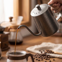 Exact Gooseneck Pour over Kettle Vintage Gooseneck Kettle Retro Coffee Pot with Lid 304 Stainless Steel for Baristas, Home Kitchen