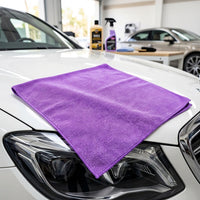 Double Sided Towel Microfibre Cloth, 40cm X 40cm Car Drying Towel for Polishing, 340 GSM Combed Yarn Microfiber Cloths for Detailing